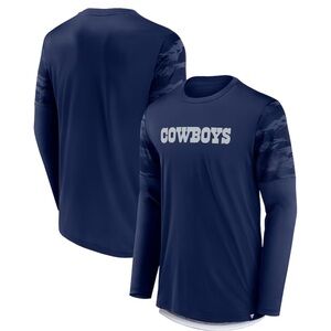 Men's Fanatics Navy Dallas Cowboys Square Off Long Sleeve T-Shirt size small